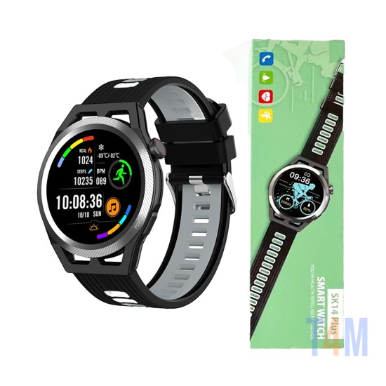 Smartwatch SK14 Plus 1,3" 290mAh Á Prova d'Água IP68 Preto